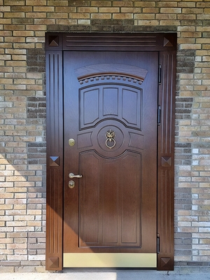 Дверь с кнокером и отбойником Дверь с кнокером и отбойником